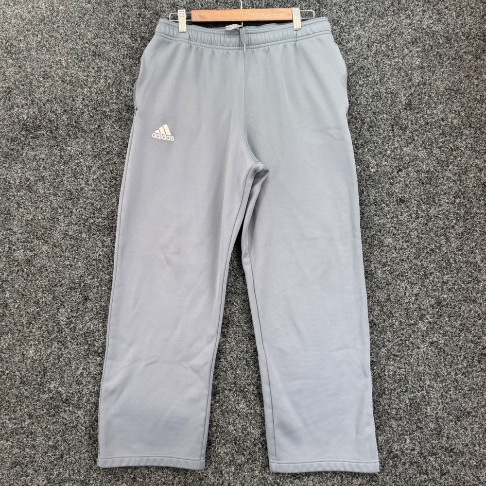 Adidas Mens Grey Fleece Lined Track Pants Straight Leg M34656 Size Medium